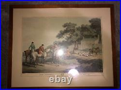 FOX HUNTING 1807 by ORME & HOWITT LARGE ANTIQUE LITHOGRAPHIC VIEW RARE