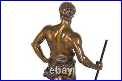 French Antique Bronze Sculpture of Le Trevail by Maurice Constant