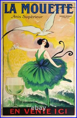 French Wine La Mouette 1920 Vintage Advertising Poster Giclee Canvas Print 27X40