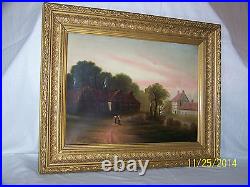 George Henry BurgessAntique c1860's Original Oil On Canvas Landscape Painting