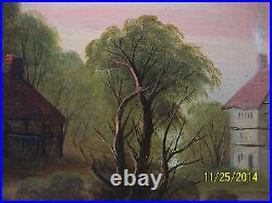 George Henry BurgessAntique c1860's Original Oil On Canvas Landscape Painting