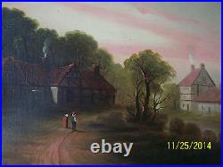 George Henry BurgessAntique c1860's Original Oil On Canvas Landscape Painting