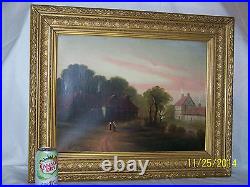 George Henry BurgessAntique c1860's Original Oil On Canvas Landscape Painting