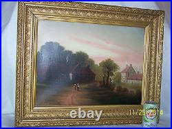 George Henry BurgessAntique c1860's Original Oil On Canvas Landscape Painting