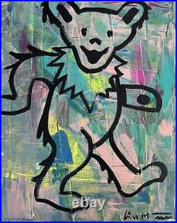 Grateful Dead painting Pop Art dancing Bear Original Acrylic 16x20 signed
