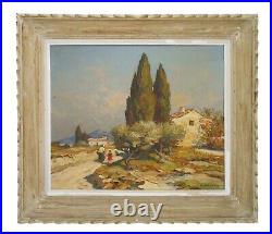 Gustave Vidal (france 1895-1966) Sgnd Orig Post-impressionist O/c Landscape Frmd