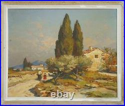Gustave Vidal (france 1895-1966) Sgnd Orig Post-impressionist O/c Landscape Frmd