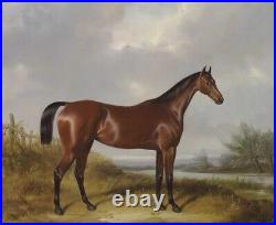 Hand-painted Old Master-Art Antique Animal Oil Painting horse on canvas30X40