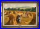 Hand-painted Old Master-Art Antique Oil Painting farm women on Canvas