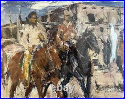 JAMES COLT Western? 16 X 22 Double Sided Signed? Painting Indians Horses