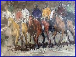 JAMES COLT Western? 16 X 22 Double Sided Signed? Painting Indians Horses
