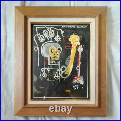 Jean Michel Basquiat 1986 Large autographed oil painting withsignature
