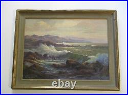 John Anthony Connor Oil Painting Large Antique Coastal Laguna Beach Sea Sunset