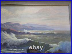 John Anthony Connor Oil Painting Large Antique Coastal Laguna Beach Sea Sunset