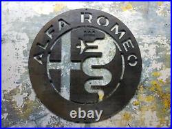 LARGE ALFA ROMEO Logo Metal Sign Hand Finished Wall ART VINTAGE GARAGE CAR