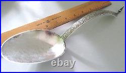 LARGE ANTIQUE CHINESE STERLING SILVER RICE SPOON LADLE 133g SIGNED ZHONGXING
