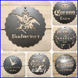 LARGE FORD Oval Logo Metal Sign Hand Finished Man Cave FLAT Wall Art Motors