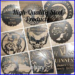 LARGE Guinness Irish Metal Sign Hand Finished Man Cave Wall Art Bar beer