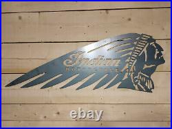 LARGE Indian Motorcycle head Metal Sign Hand Finished Vintage motor bike wall