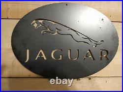 LARGE Jaguar Metal Wall Sign Handmade vintage Man Cave Car Garage Vintage
