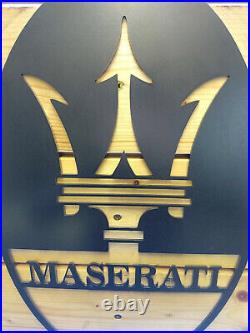 LARGE Maserati Car Logo Metal Sign Hand Finished Man Cave Wall Art Bar car