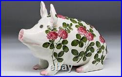 LARGE Wemyss Ware Pig in Red Clover Signed Joseph Nekola