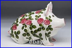 LARGE Wemyss Ware Pig in Red Clover Signed Joseph Nekola