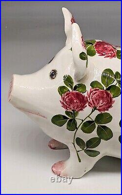 LARGE Wemyss Ware Pig in Red Clover Signed Joseph Nekola