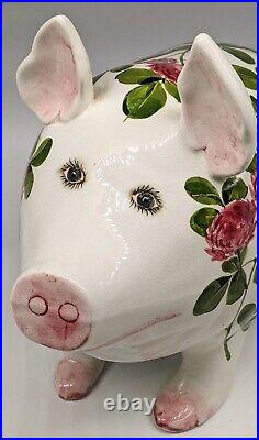 LARGE Wemyss Ware Pig in Red Clover Signed Joseph Nekola