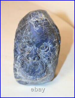 LARGE antique hand carved lapis lazuli realistic monkey sculpture statue figure