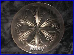 Large 11 3/4 Antique Vintage Signed Verlys Frosted Wheat Tassels Art Glass Bowl
