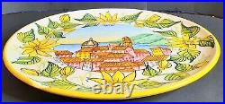 Large 12.5 VIETRE Landscape Wall Plate Vintage SIGNED DATED Cicalese Majolica