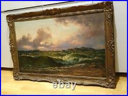 Large 19th Century After The Storm, Isle Of Arran Thomas Rose Miles Antique