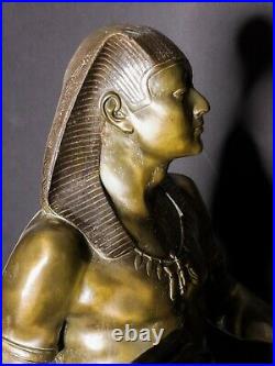 Large 19th Century Bronze Statue of An Egyptian Priest after Emile-Louis Picault