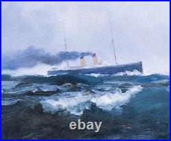 Large 19th Century English Coastal Seascape & Ship Richard WANE (1852-1904)