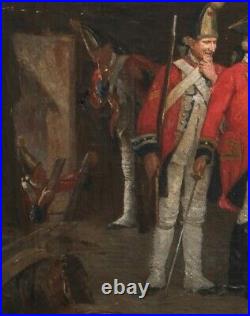 Large 19th Century Jacobite Rising 1745 British Soldiers Interior Scene