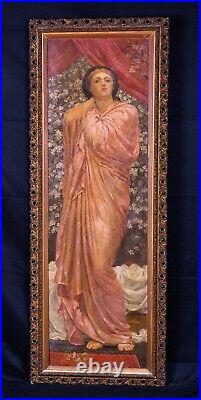 Large 19th Century Pre-Rapahelite Arts & Crafts Classical Maiden Portrait