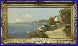 Large 20th Century Antique Continental Oil Painting Canvas Indistinctly Signed