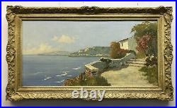 Large 20th Century Antique Continental Oil Painting Canvas Indistinctly Signed