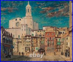 Large 20th Century Gerona Italy Street Scene by Grainger Smith RA (1892-1961)