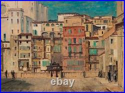 Large 20th Century Gerona Italy Street Scene by Grainger Smith RA (1892-1961)