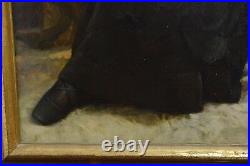 Large Antique 1917 Oil Painting Russian Master Portrait of Noble Lady