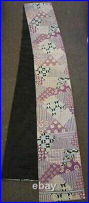 Large Antique Chinese Silk Backed Scarf / Temple Runner Tapestry SIGNED 148x12