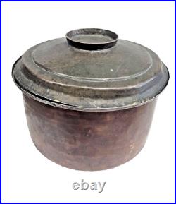 Large Antique Copper Cooking Pot Steam Pot Dome Lid Signed