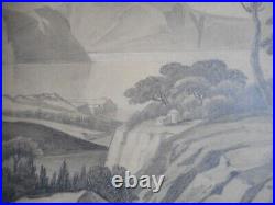 Large Antique Drawing Isle Of Capri Italy Signed & Dateted 1889