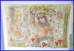 Large Antique Edna Hibel Aida Limited Edition Lithograph Pencil Signed Titled