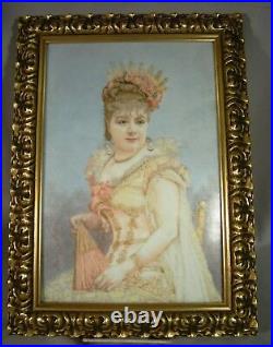 Large Antique French Painting On Porcelain Plaque Artist Signed