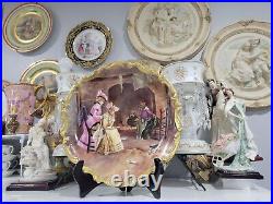 Large Antique Limoges Hand painted Signed Dubois 13 Charger #Fortune Teller