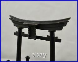 Large Antique Meiji-Period Japanese Bronze Torii gate Okimono signed Nogawa Co