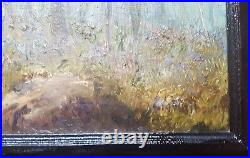 Large Antique Oil On Board Painting Framed and Signed